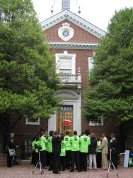 MOE gathering infront of the Delaware State House.